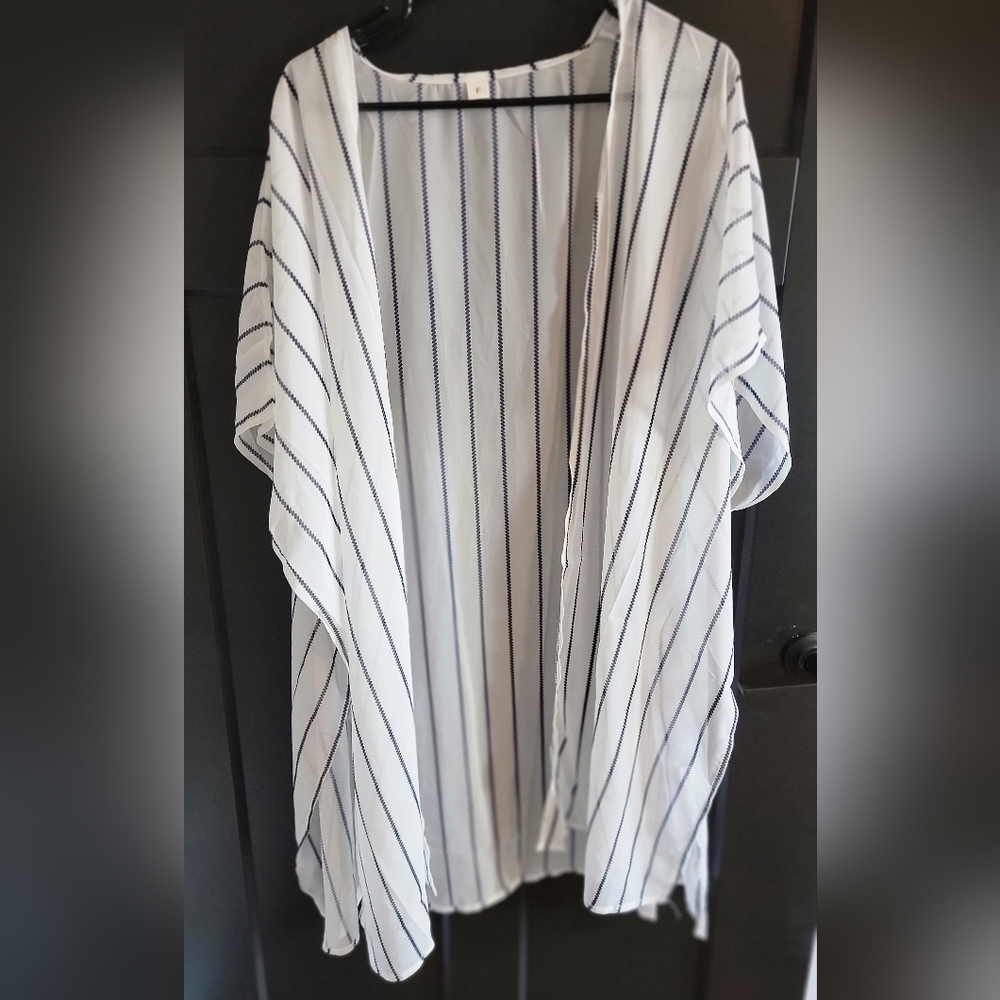 Women's Swimsuit Cover Ups Bohemian White and Black Striped